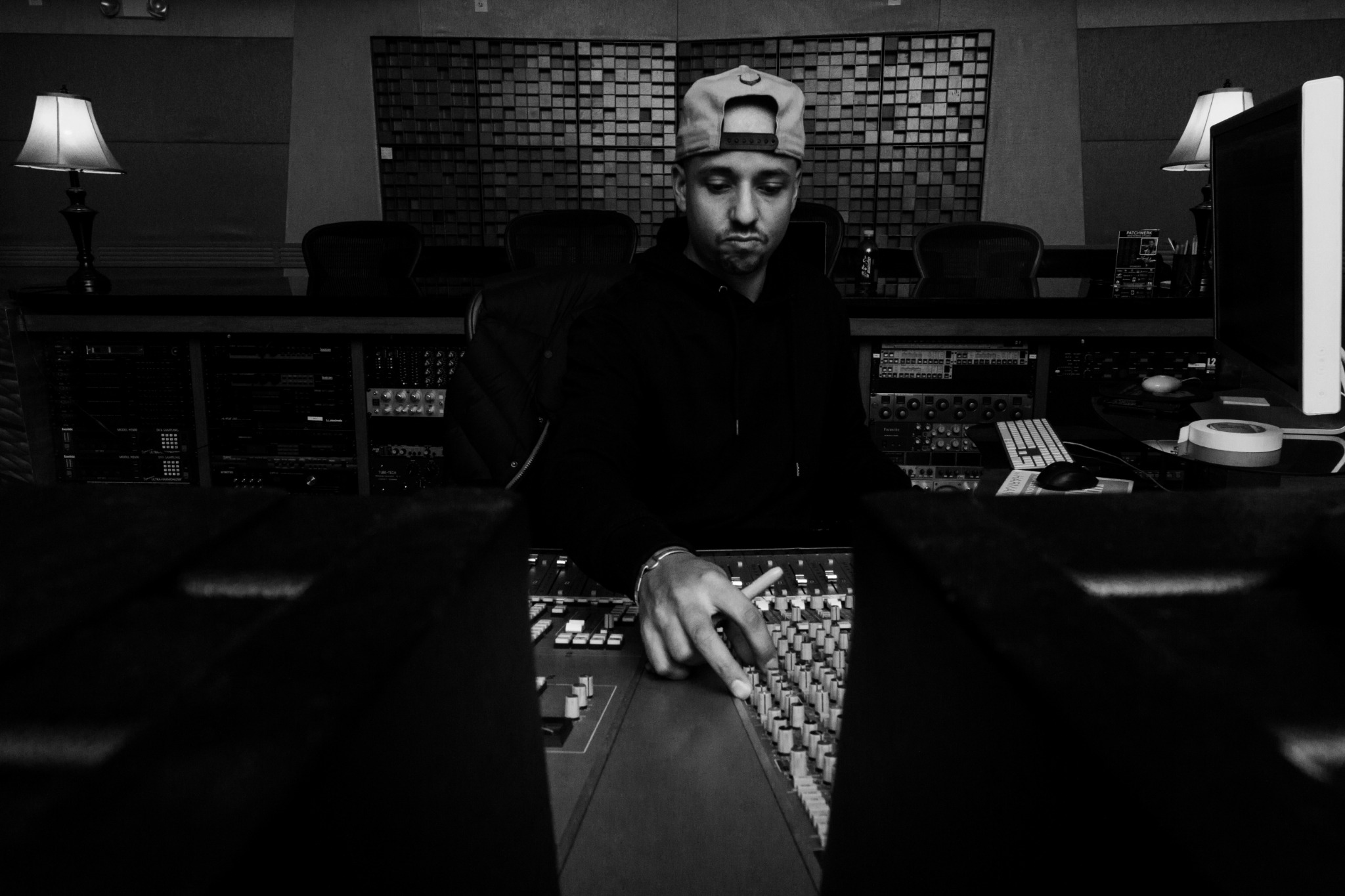 Kori Anders mixing in a professional studio